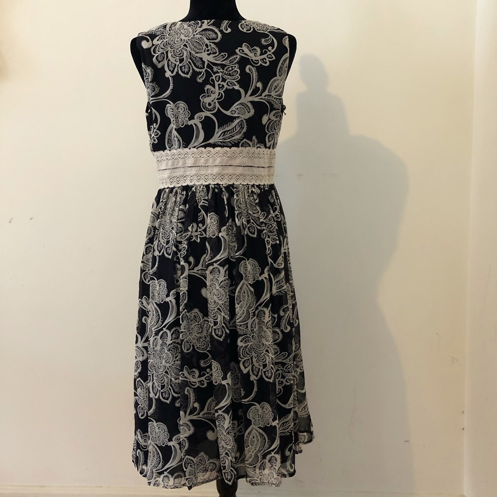 Oscar De La Renta Dress Black Floral Lace Party 8 - Picture 6 of 8